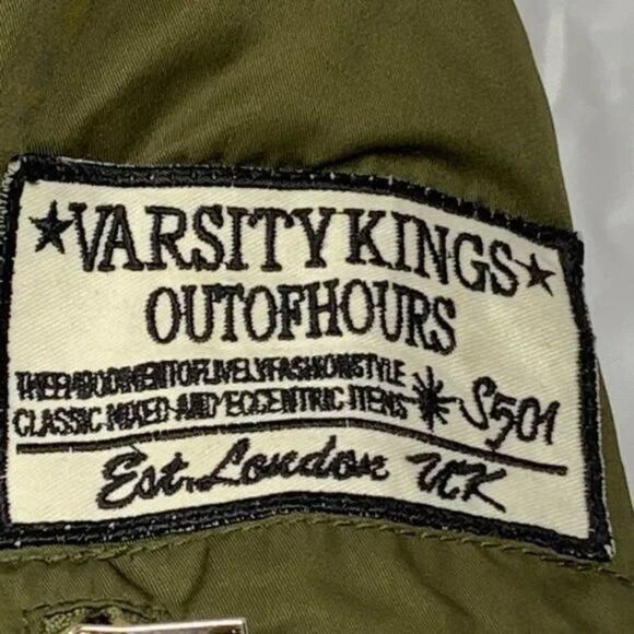 TopShop Bomber Jacket - Army Olive Green with Moto Patches Women's Size US 4 - Picture 3 of 10